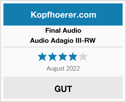 Final Audio Audio Adagio III-RW Test