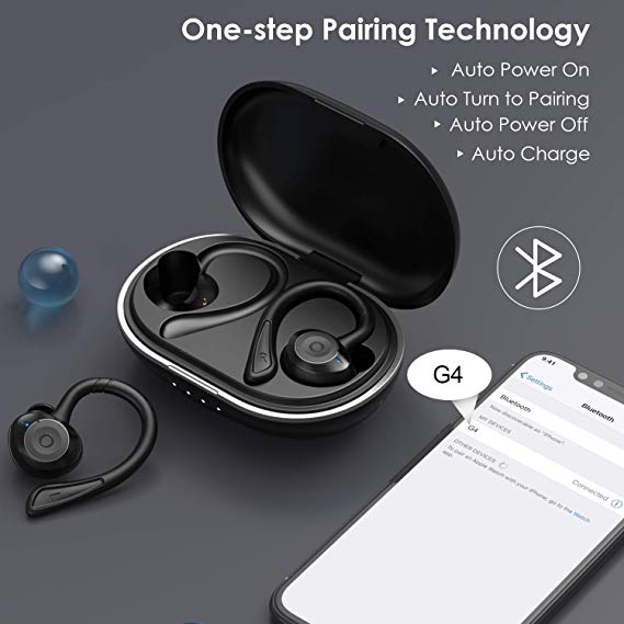 Bluetooth Kopfhörer kabellos Muzili Bluetooth V5.0 Kopfhörer in Ear Sport Headset Bluetooth Ohrhörer mit 3000mAh Ladebox und Integriertem Mikrofon für iPhone und Android